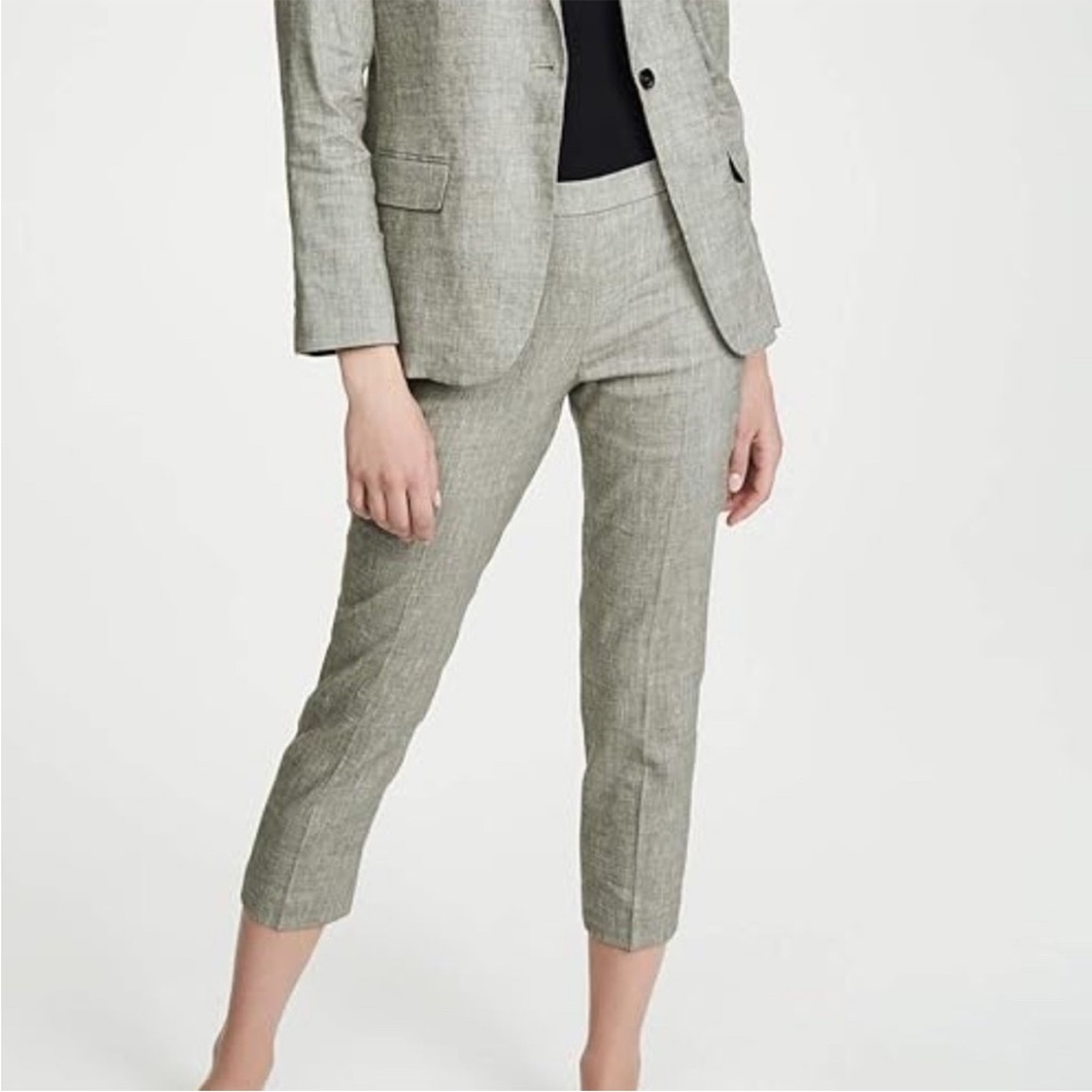 Theory Pull-On Pants Cargo Melange Eco Sharkskin Linen Blend, Size 4